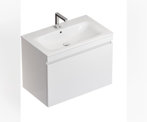 Тумба под раковину Geberit Renova Plan, 78,8 см, цвет белый глянцевый, 869580000