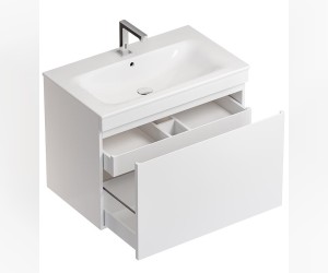 Тумба под раковину Geberit Renova Plan, 78,8 см, цвет белый глянцевый, 869580000