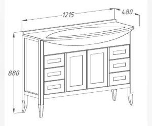 Тумба под раковину Opadiris МИРАЖ 120, 00-00000058, светлый орех