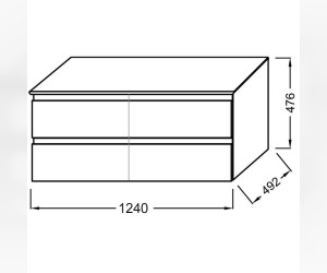 Тумба со столешницей под раковину Jacob Delafon Madeleine, 120 см, со светодиодной подсветкой, черный матовый, EB2085-J53