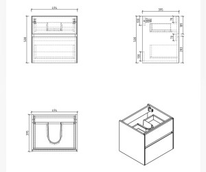 Тумба под раковину BelBagno Pietra Mini PIETRA MINI-500AS-2C-SO-BL 50 см, белый глянцевый ( Bianco Lucido)