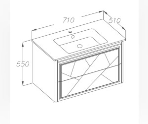 Тумба под раковину Opadiris Smile Луиджи 70 см, 00-00000540, подвесная, серый матовый