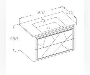 Тумба под раковину Opadiris Smile Луиджи 90 см, 00-00000014, подвесная, серый матовый