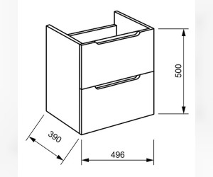 Тумба под раковину BelBagno Etna-500, 50 см, подвесная, цвет белый глянцевый (bianco lucido), ETNA-500-1A-SO-BL-P-L/R
