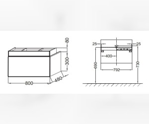 Тумба под раковину Jacob Delafon Terrace 80 см, EB1186-G98, синий бархат
