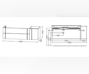 Тумба под раковину Jacob Delafon Nouvelle Vague 145 см, EB3037RU-E73, цвет - фактурный дуб