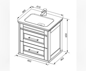 Тумба под раковину Aquanet Бостон М 60 00209679
