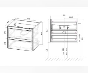 Тумба под раковину Vincea Vico VMC-2V600GW 60 см, подвесная, белый глянцевый