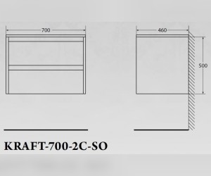 Тумба под раковину BelBagno Kraft KRAFT-700-2C-SO-RT, подвесная
