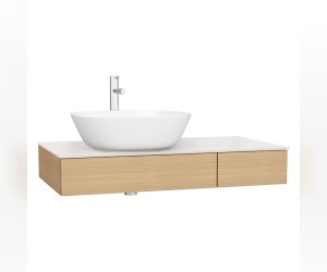 Тумба под раковину Vitra Origin 90 см, подвесная, дуб, чаша слева/справа 65675/65678