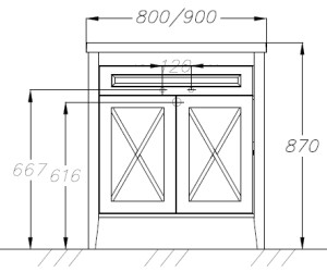 Тумба под раковину Opadiris Палермо 80 см, 00-00002354, светлый орех