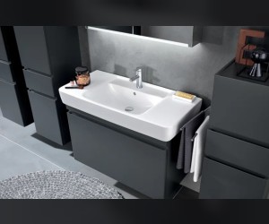 Тумба под раковину Geberit Renova Plan, 78,8 см, цвет тёмно-серый матовый, 869581000