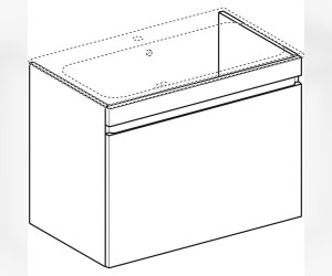 Тумба под раковину Geberit Renova Plan, 78,8 см, цвет тёмно-серый матовый, 869581000