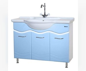 Тумба под раковину Bellezza МАРИ 105, напольная, цвет - белый/голубой