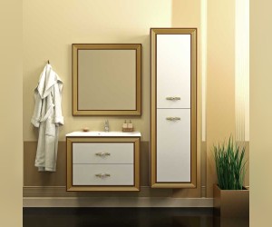 Тумба под раковину Opadiris КАРАТ 80, слон.кость/золото Z0000004321