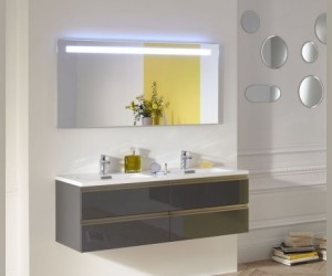 Тумба под раковину Jacob Delafon Vox 140 см, EB2020-RA-442, цвет - серый антрацит глянцевый