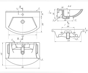 Тумба под раковину Bellezza Альфа 55, напольная, черный, 00000005233