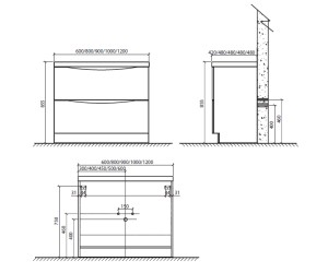 Тумба под раковину BelBagno Ancona ANCONA-N-800-2C-PIA-RW, Rovere Moro/темное дерево