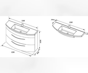 Тумба под раковину De Aqua Лонг 120 см, белая, 00187921