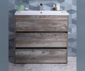 Тумба под раковину Art&Max Family-750-3C-PIA-PE, 75 x 47 x 84.5 см, напольная, со встроенной ступенькой для детей, бежево-серый (Pino Esotica)