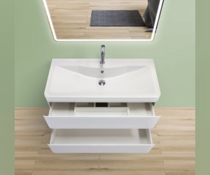 Тумба под раковину BelBagno Albano-900 ALBANO-900-2C-SO-BL искусственный камень, цвет белый