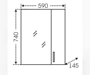 Зеркальный шкаф СаНта Дублин 60 левый/правый, с подсветкой (123001/123002)