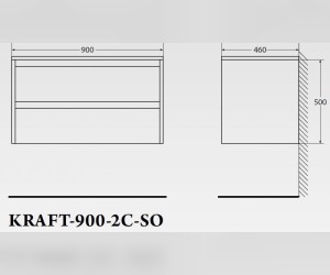 Тумба под раковину BelBagno Kraft KRAFT-900-2C-SO-CG 90 см, подвесная, цвет цемент серый (cemento grigio)
