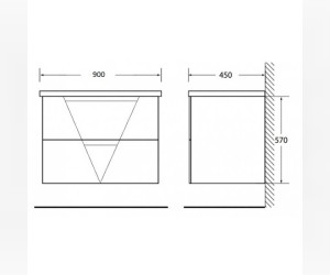 Тумба под раковину BelBagno Vittoria 90, подвесная, цвет Toros Bianco, Vittoria-900-2C-SO-TB-P
