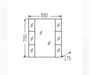Зеркальный шкаф СаНта Герда 55 101020, цвет белый