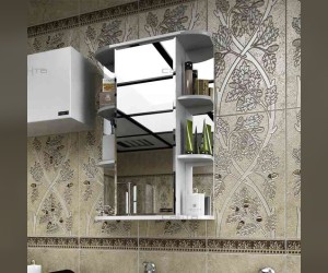 Зеркальный шкаф СаНта Герда 50 101017, цвет белый