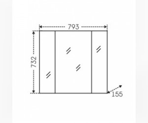 Зеркальный шкаф СаНта Стандарт 80 см, с подсветкой, 113011