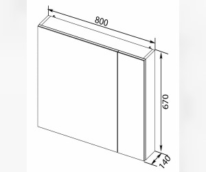 Зеркало-шкаф Aquanet Порто 80, 00195728