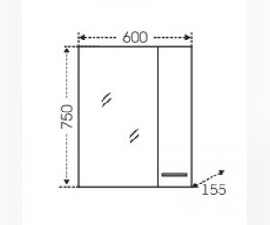 Зеркальный шкаф СаНта Прима 60 101112, универсальный, левый