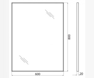 Зеркало BelBagno SPC-AL-600-800 Nero, 60 х 80 см, алюминиевая рама чёрная