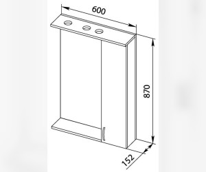 Зеркало-шкаф Aquanet Донна 60 00168938, правый, цвет венге