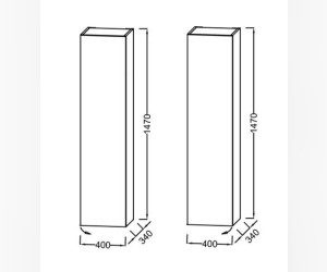 Пенал Jacob Delafon 40 см, EB1850-N18, меламин, белый