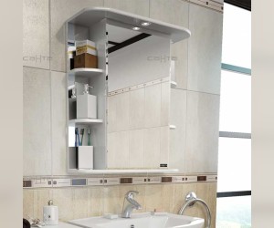 Зеркальный шкаф СаНта Герда 60 фацет 101042 с подсветкой, цвет белый