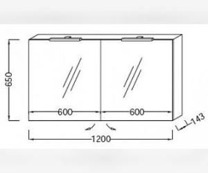 Зеркальный шкаф Jacob Delafon Rythmik 120 см, EB798RU-G1C цвет Белый Бриллиант
