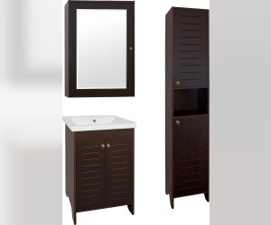 Зеркало-шкаф Style Line Кантри 60 ЛС-00000030, 60 см, подвесное, венге