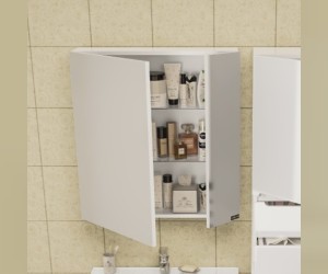 Зеркальный шкаф СаНта Стандарт 70 113009, цвет белый, с подсветкой