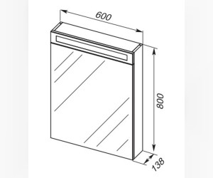 Зеркальный шкаф Dreja Max 77.9005W, LED-подсветка, 60x80 см, белый глянец