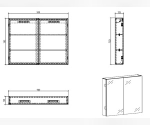 Зеркальный шкаф BelBagno SPC-2A-DL-BL-900, 90 см