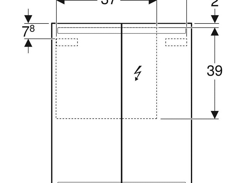 Зеркальный шкаф Geberit Option, 60 см, со светодиодной подсветкой, корпус зеркальный, 500.582.00.1