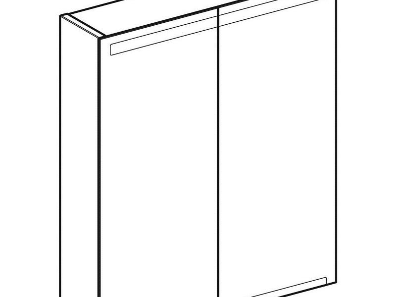 Зеркальный шкаф Geberit Option, 60 см, со светодиодной подсветкой, корпус зеркальный, 500.582.00.1