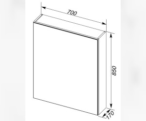 Зеркало-шкаф Aquanet Алвита 70 00183990, цвет серый антрацит