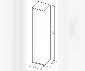 Пенал Aquanet Lino 35 см, подвесной, дуб веллингтон, 00253914