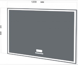 Зеркало BelBagno SPC-GRT-1200-800-LED-TCH-RAD 120 x 80 см со встроенным светильником, сенсорным выключателем, bluetooth, цифровым термометром, радио
