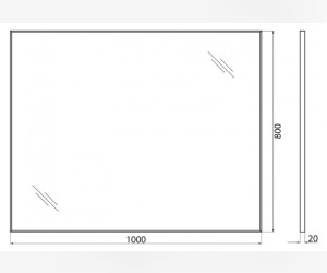 Зеркало BelBagno SPC-AL-1000-800 Nero, 100 х 80 см, алюминиевая рама чёрная