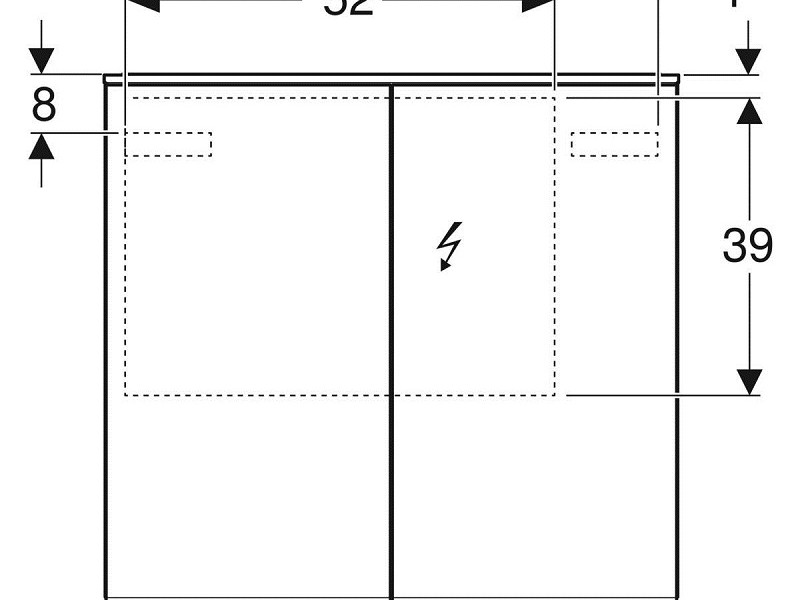Зеркальный шкаф Geberit Option Plus, 75 см, со светодиодной подсветкой, корпус зеркальный, 500.206.00.1