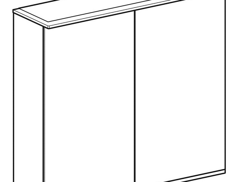 Зеркальный шкаф Geberit Option Plus, 75 см, со светодиодной подсветкой, корпус зеркальный, 500.206.00.1